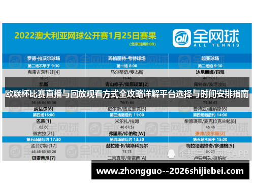 欧联杯比赛直播与回放观看方式全攻略详解平台选择与时间安排指南